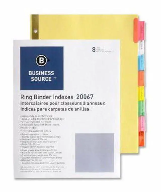 Alt view image 7 of 7 - Insertable Tab Indexes 8 Tab 11"x8-1/2" Buff Paper/Multi