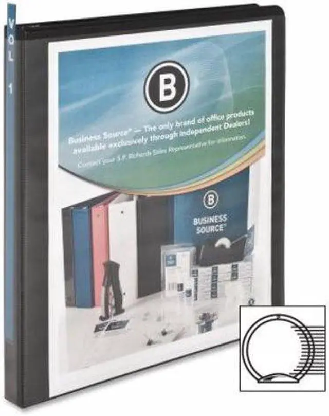 Alt view image 6 of 7 - Business Source View Binder w/ 2 Inside Pockets 1/2" Capacity Black 09950