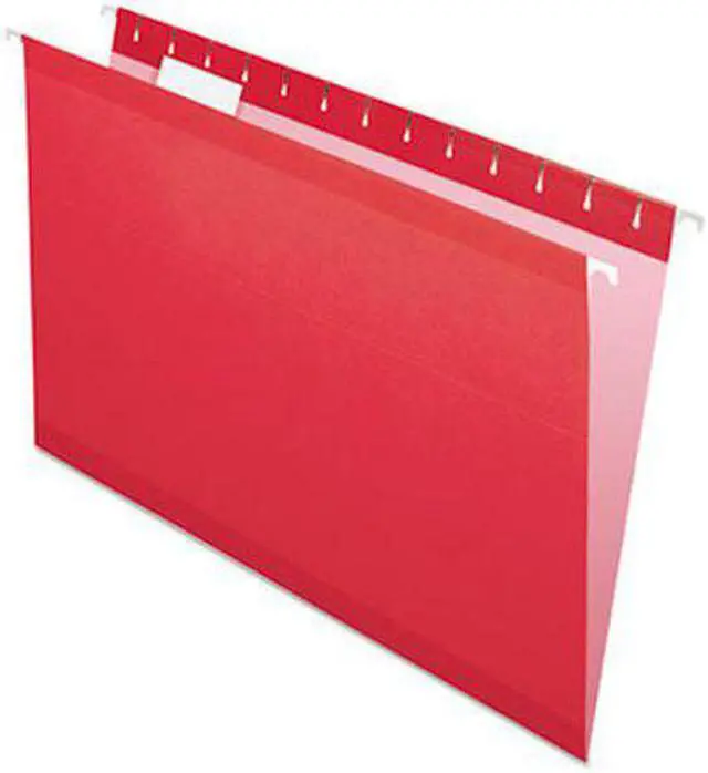 Alt view image 3 of 10 - Pendaflex Reinforced Hanging Folders 1/5 Tab Legal Red 25/Box 415315RED