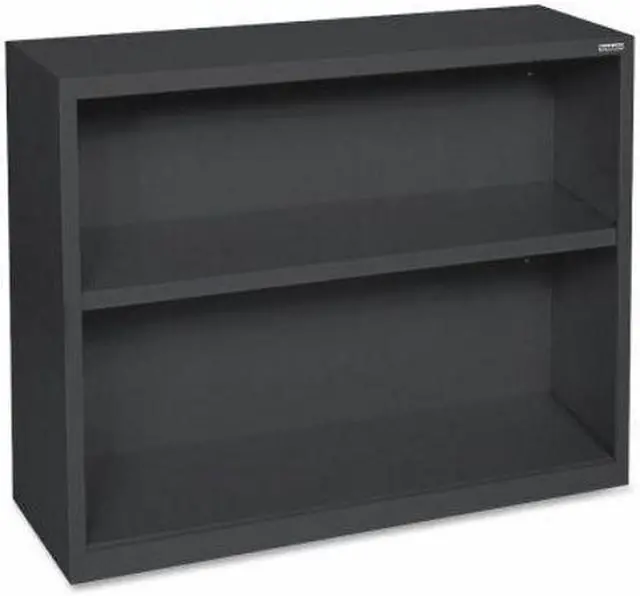Alt view image 4 of 6 - Lorell Steel Bookcase. 2-Shelf 34-1/2"x12-5/8"x30" Black 41282