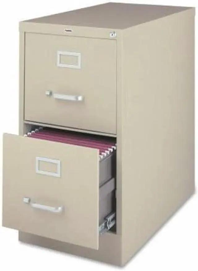 Alt view image 6 of 11 - Lorell Vertical File 2-Drawer Legal 18"x26-1/2"x28-3/8" Putty 60660