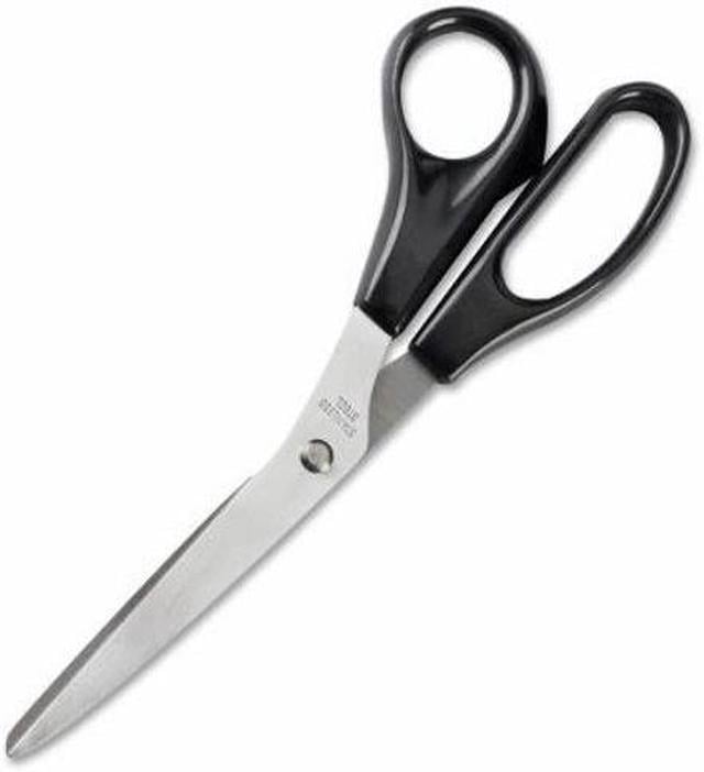 Business Source Stainless Steel Scissors Bent 8L Black Handles 65647