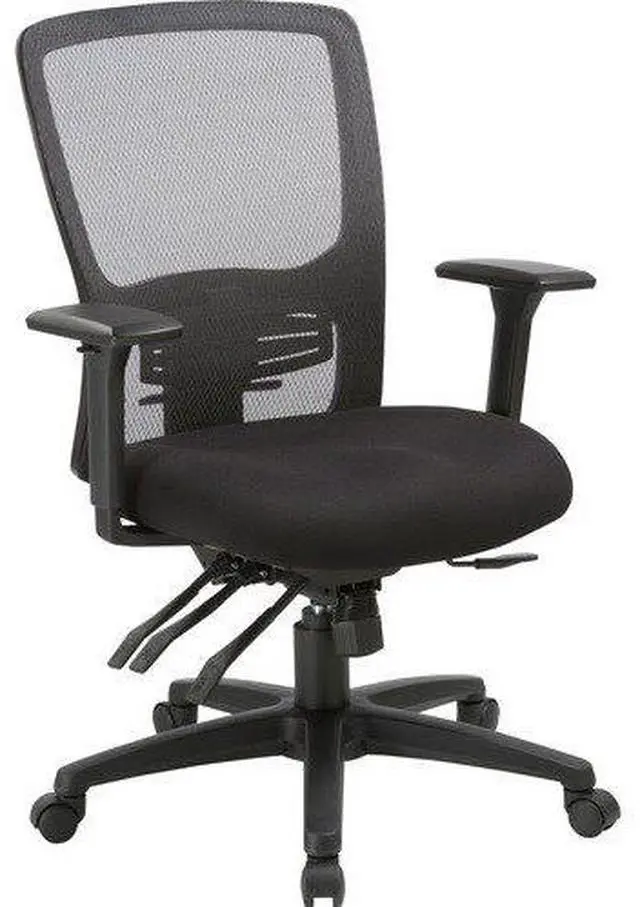 Alt view image 4 of 9 - Lorell High-back Mesh Chair - Black Seat - Black Back - 5-star Base - 28.5" Length x 28.5" Width - 45" Height - 1 Each