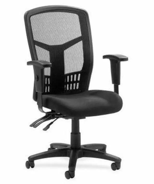 Alt view image 11 of 16 - Lorell Exec High-Back Chair Mesh 28-1/2"x28-1/2"x45 Black 86200