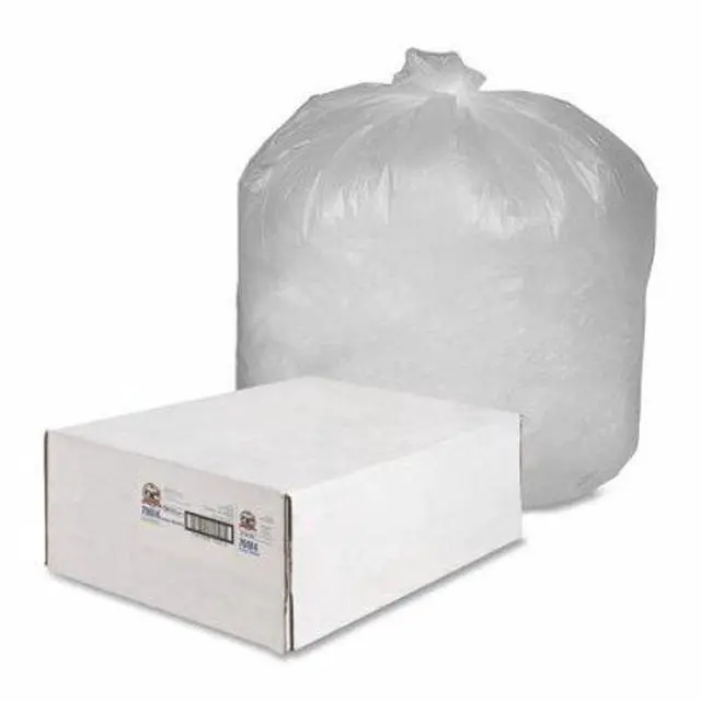 Alt view image 16 of 17 - Genuine Joe Can Liners 55-60 Gal 12mic/.47mil 38"x58" 200/CT Translucent 70014