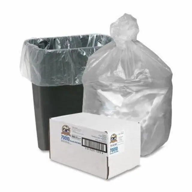 Alt view image 11 of 11 - Genuine Joe Can Liners 7-10 Gal 6mic/.20mil 24"x23" 1000/CT Translucent 70010