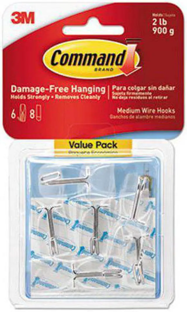 Alt view image 5 of 11 - Command Hook,Clear,Wire,6/Pk,Clr 17065CLRVPES