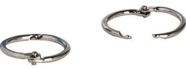 Alt view image 2 of 2 - Business Source Standard Book Rings - 1" Diameter - Silver - Nickel Plated - 500 / Bundle BSN01436BD