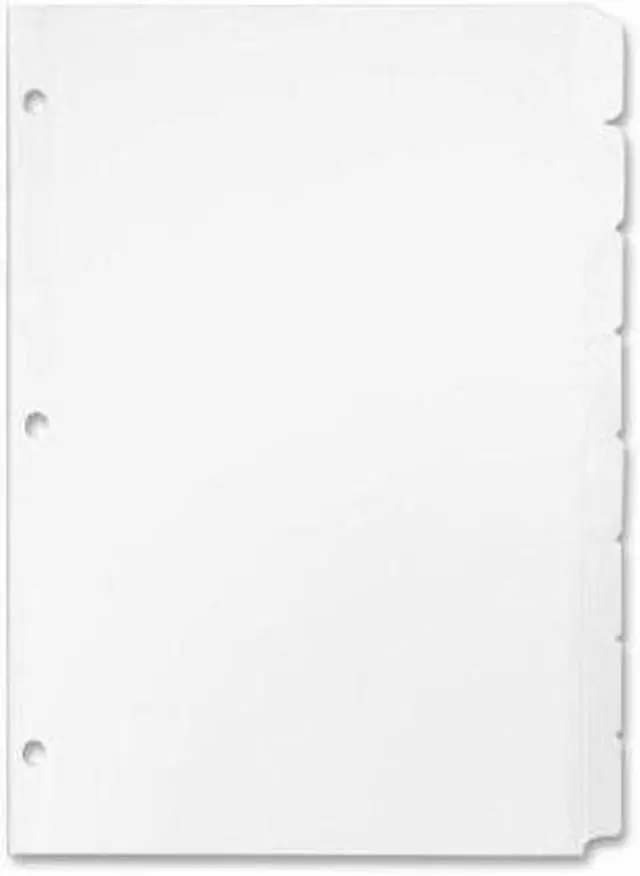 Alt view image 3 of 5 - Business Source Erasable Tab Indexes 3HP 8-Tabs 11"x8-1/2" White 20073