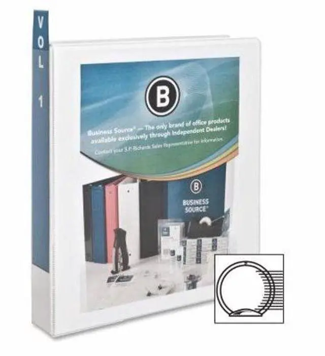 Alt view image 3 of 4 - Business Source View Binder w/ 2 Inside Pockets 1-1/2" Capacity White 09955