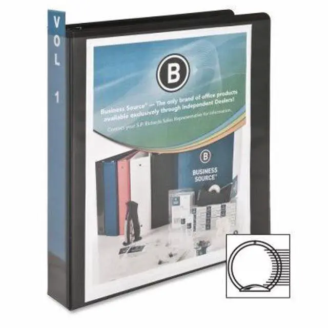 Alt view image 9 of 11 - Business Source View Binder w/ 2 Inside Pockets 1-1/2" Capacity Black 09954