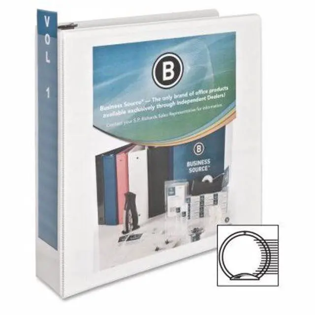 Alt view image 7 of 7 - Business Source View Binder w/ 2 Inside Pockets 2" Capacity White 09957