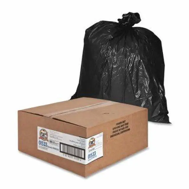 Alt view image 12 of 12 - Genuine Joe Heavy-Duty Trash Bags 1.5 Mil 31-39 Gallon 100/CT Black 01533