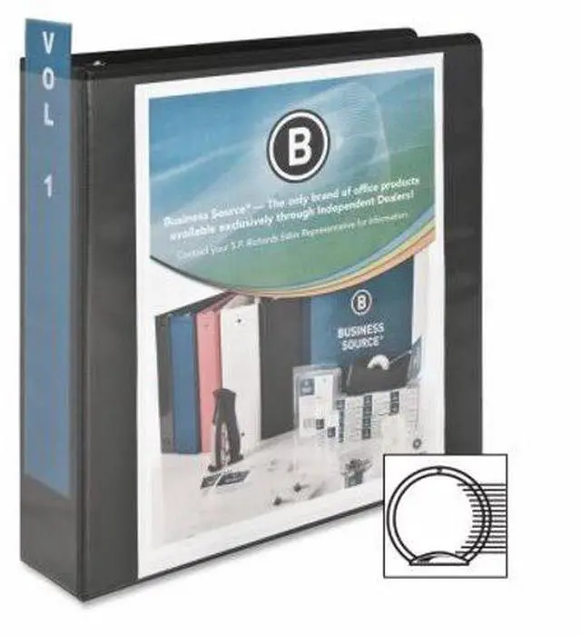 Alt view image 8 of 10 - Business Source View Binder w/ 2 Inside Pockets 2" Capacity Black 09956