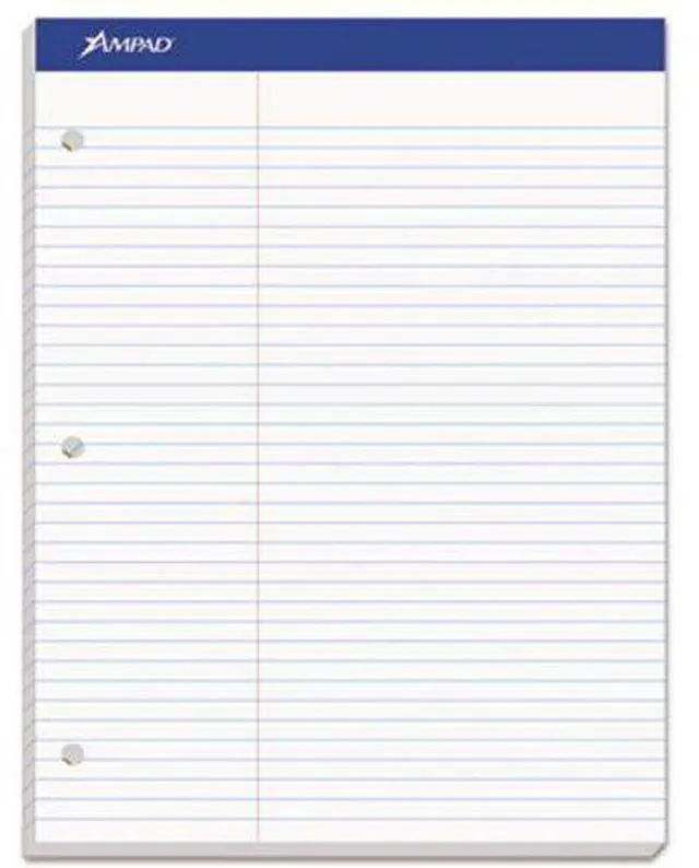 Alt view image 4 of 15 - Ampad Double Sheets Pad Law Rule 8 1/2 x 11 3/4 White 100 Sheets 20345