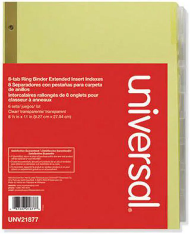 Alt view image 2 of 5 - UNIVERSAL Extended Insert Indexes Eight Clear Tabs Letter Buff 6 Sets/Box 21877