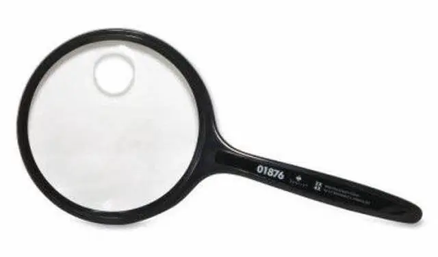 Alt view image 11 of 11 - Sparco Round Hand-Held Magnifier 2X Main/4X Bifocal 3-1/2" BK 01876