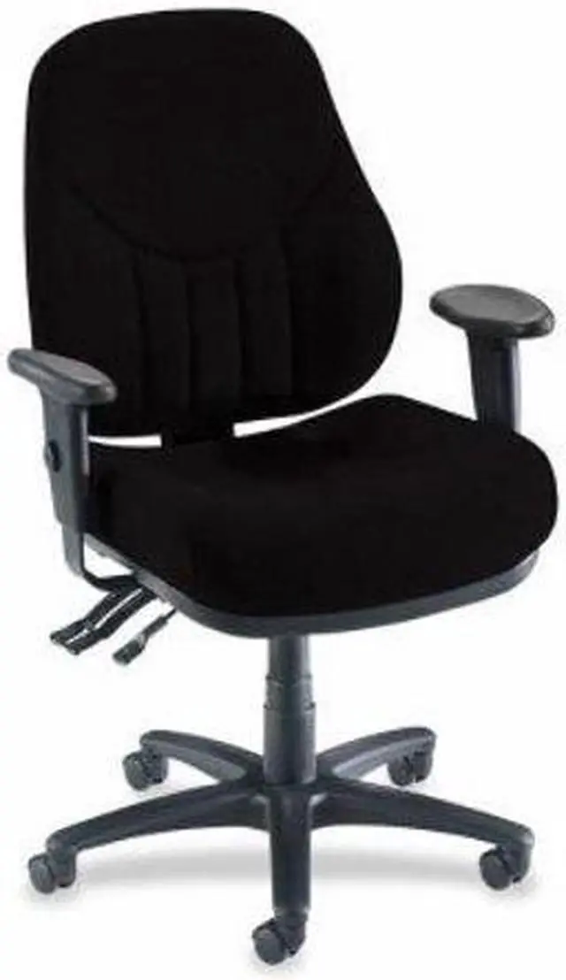 Alt view image 10 of 12 - Lorell Multi-Task Chair High-Back 26-7/8"x26"x39"to42-1/2" Black 81103