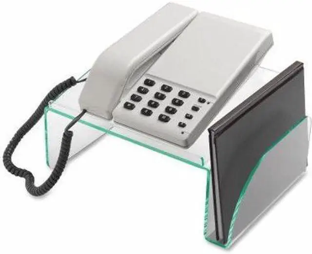Alt view image 19 of 20 - Lorell Phone Stand 11"x10"x5-1/2" Clear/Green 80661