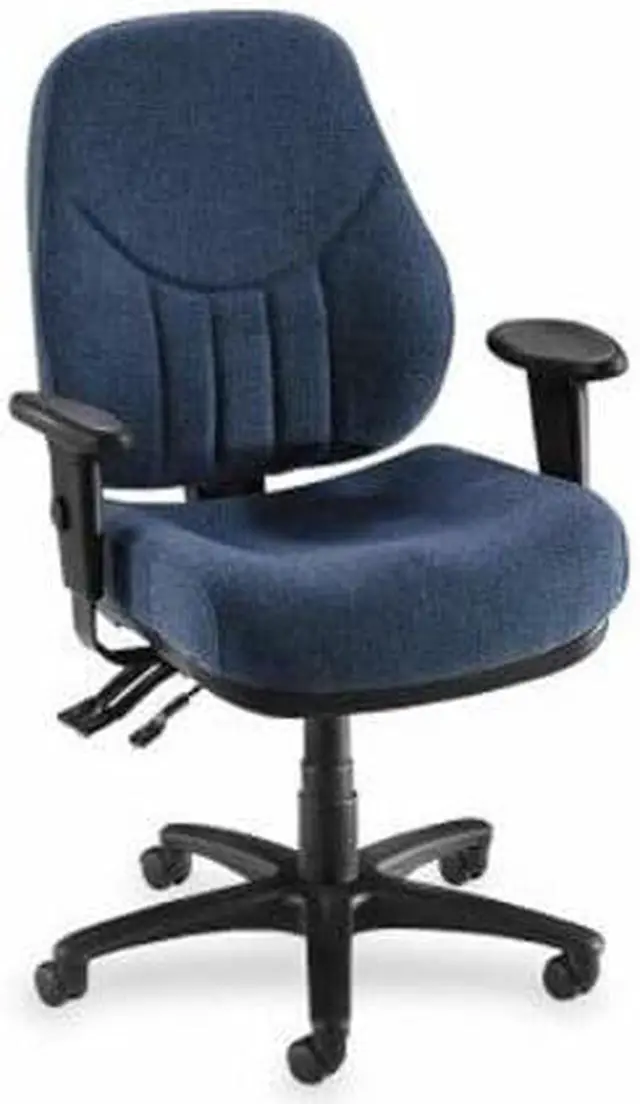 Alt view image 9 of 9 - Lorell Multi-Task Chair High-Back 26-7/8"x26"x39"to42-1/2" Blue 81101