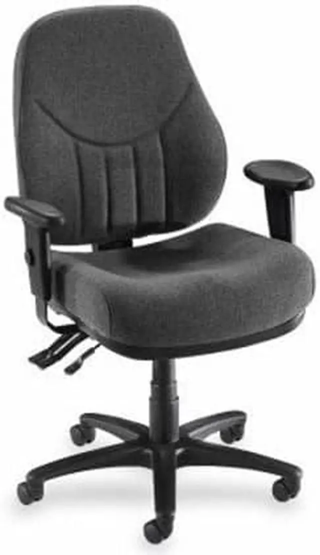 Alt view image 4 of 7 - Lorell Multi-Task Chair High-Back 26-7/8"x26"x39"to42-1/2" Gray 81100