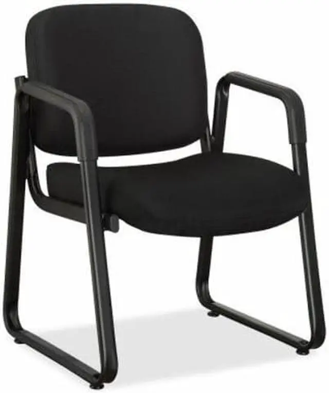 Alt view image 9 of 11 - Lorell Guest Chair 24-3/4"x26"x33-1/2" Black Fabric 84576