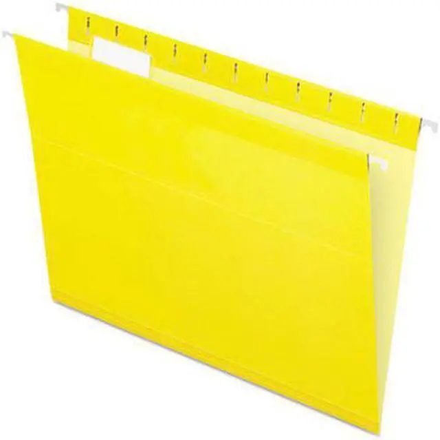 Alt view image 3 of 15 - Pendaflex Reinforced Hanging Folders 1/5 Tab Letter Yellow 25/Box 415215YEL