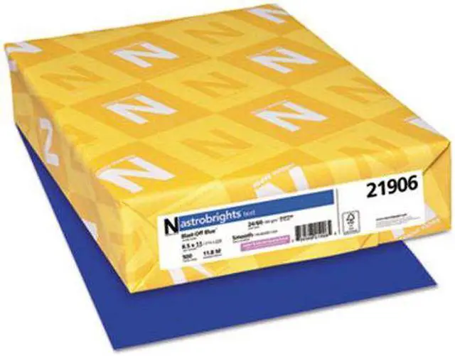 Alt view image 4 of 7 - Wausau Paper 21906 Astrobrights Colored Paper, 24lb, 8-1/2 x 11, Blast-Off Blue, 500 Sheets/Ream