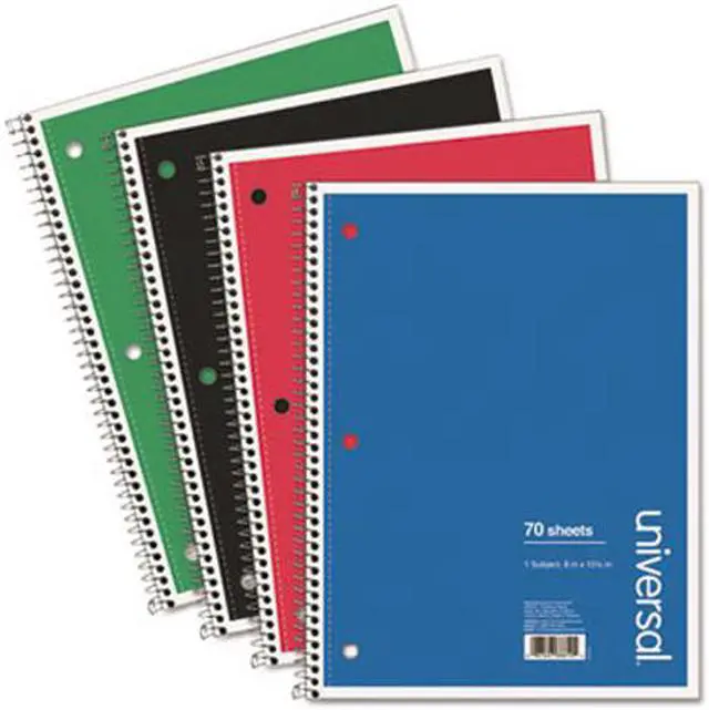 Alt view image 2 of 2 - Universal Wirebound Notebook Legal Assorted 10.5 x 8 70 Sheets 4/Pack UNV66624