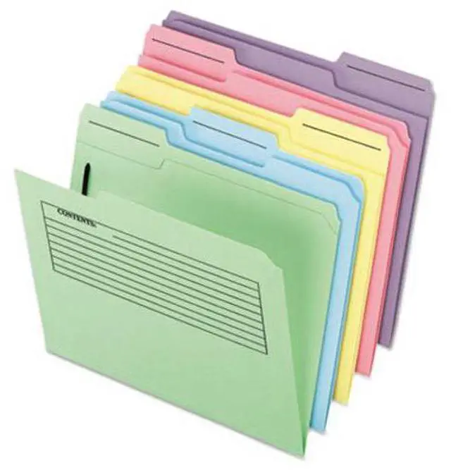 Alt view image 7 of 10 - Tops Pendaflex 45270 Printed Notes Folders with Fastener  1/3 Cut  Top Tab  Letter  Assorted  30 Pack
