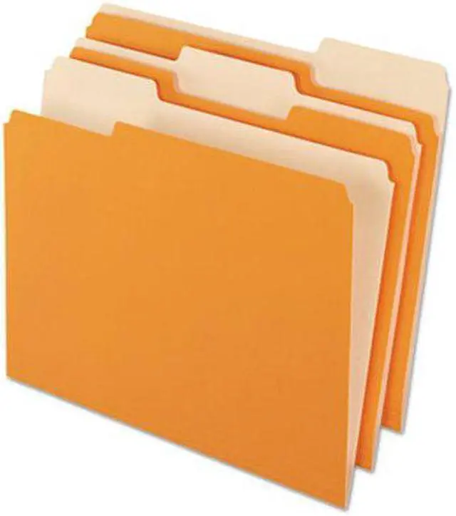 Alt view image 2 of 4 - Pendaflex Interior File Folders 1/3 Cut Top Tab Letter Orange 100/Box 421013ORA
