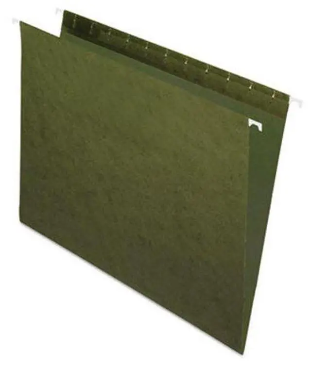 Alt view image 3 of 12 - Pendaflex Essentials Colored Hanging Folders Untabbed Letter Standard Green 25/Box 81600