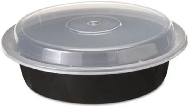 Alt view image 4 of 4 - Pactiv VERSAtainers 1-Comp Black/Clear 24oz 7"dia 150/Carton NC723B