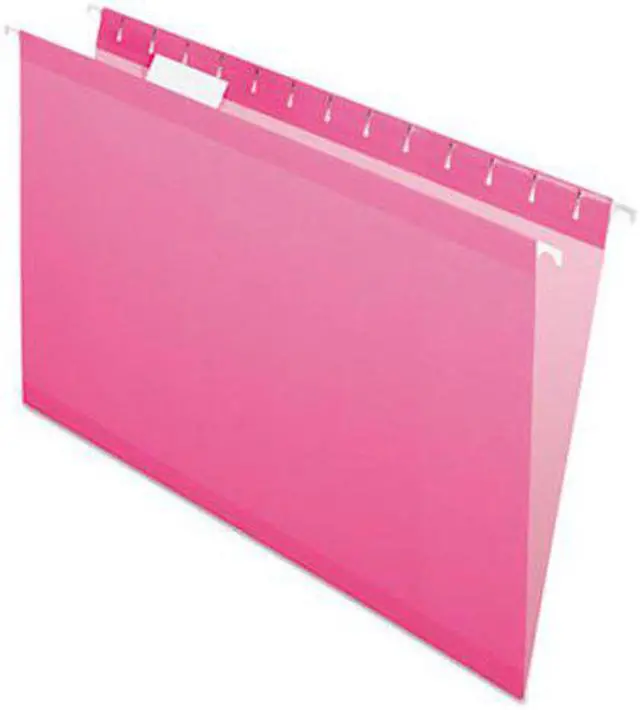 Alt view image 3 of 15 - Pendaflex Reinforced Hanging Folders 1/5 Tab Legal Pink 25/Box 415315PIN