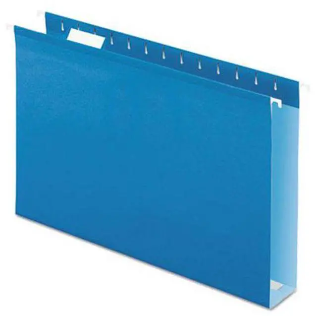 Alt view image 3 of 15 - Pendaflex Reinforced 2" Extra Capacity Hanging Folders 1/5 Tab Legal Blue 25/Box 4153X2BLU
