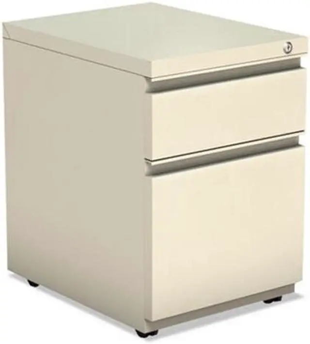 Alt view image 6 of 8 - Alera - PBBFPY - Two-Drawer Metal Pedestal Box File w/Full Length Pull, 14 7/8w x 19 1/8d, Putty