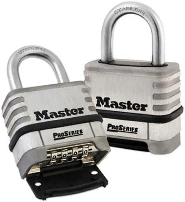 Alt view image 8 of 18 - Master Lock 1174D ProSeries Stainless Steel Easy-to-Set Combination Lock, Stainless Steel, .31 in.