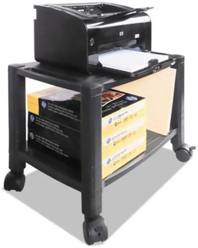Alt view image 10 of 13 - Kantek Mobile 2-Shelf Printer/Fax Stand - 75 lb Load Capacity - Black