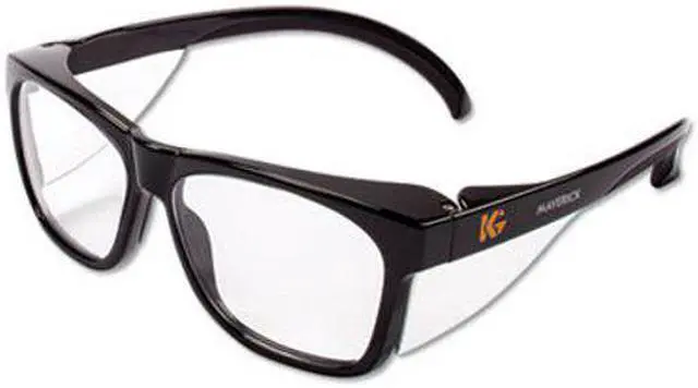 Alt view image 2 of 5 - kleenguard kleenguard maverick safety glasses with intergrated side shields 1 pair 49309 clear antifog lens with black frame