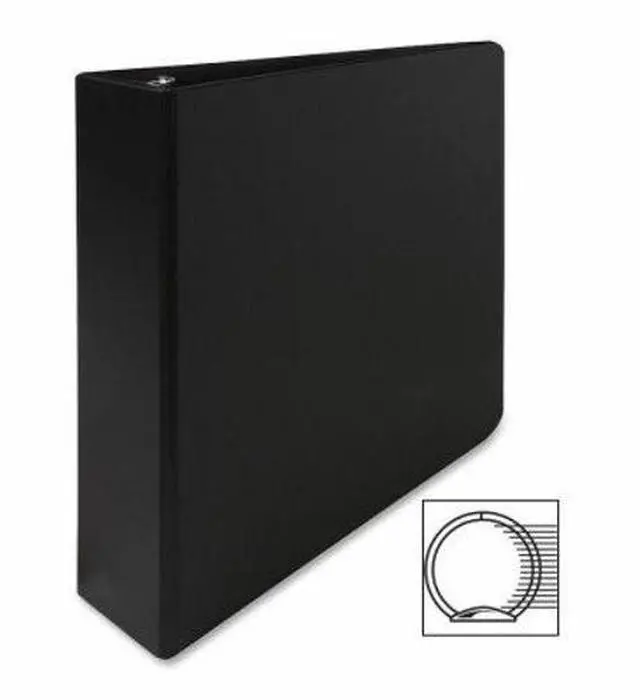 Alt view image 4 of 11 - Business Source Round Ring Binder 2" Capacity 11"x8-1/2" Black 09977