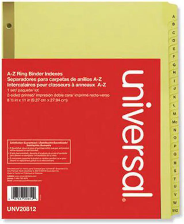 Alt view image 3 of 7 - UNIVERSAL Preprinted Plastic-Coated Tab Dividers 25 Alphabet Tabs Letter Buff 25