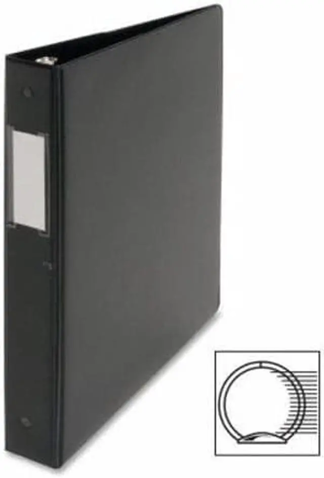 Alt view image 4 of 5 - Business Source Round Ring Binder w/Label Holder 1" Cap. 11"x8-1/2" BK 28559