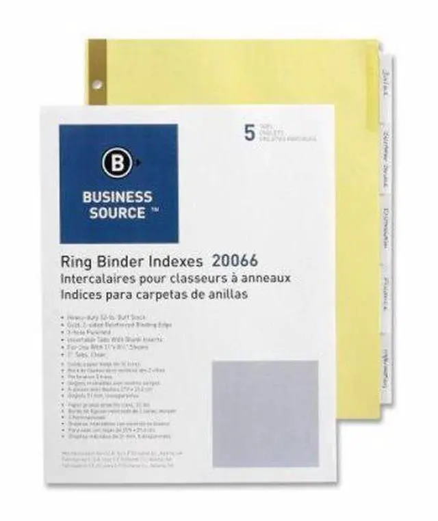 Alt view image 2 of 3 - Insertable Tab Indexes 5 Tab 11"x8-1/2" Buff Paper/Clear
