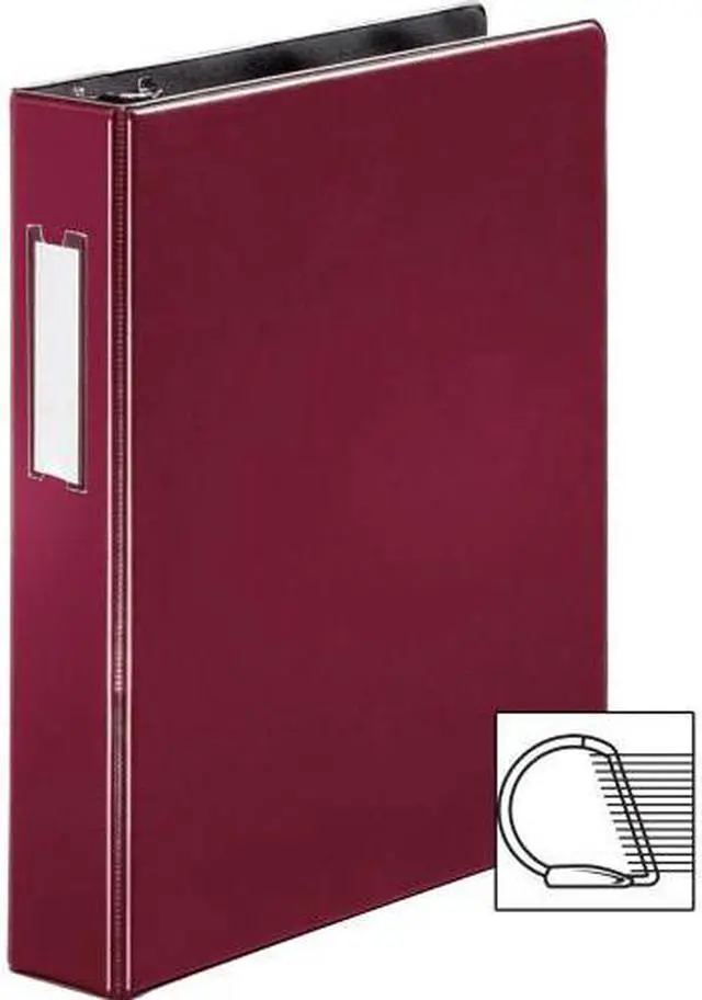 Alt view image 2 of 3 - Business Source Slanted D-Ring Binder w/LBL HLD 1-1/2" Burgundy 33126