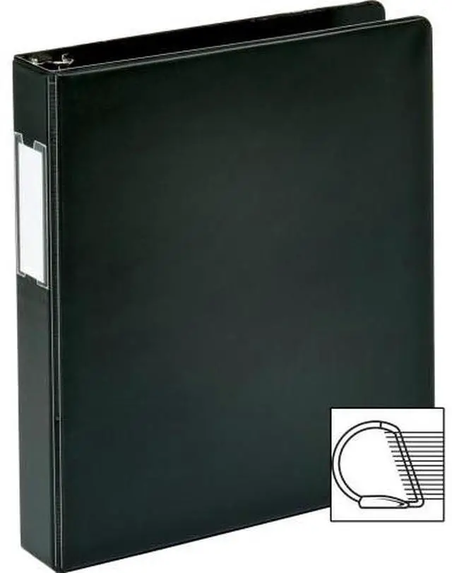 Alt view image 3 of 4 - Business Source Slanted D-Ring Binder w/LBL HLD 1-1/2" Black 33125