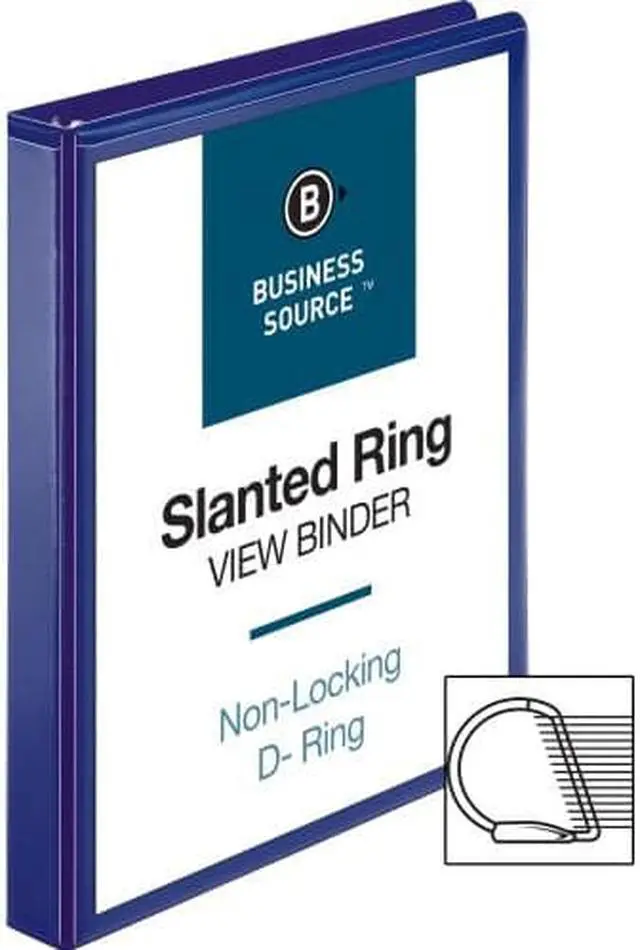 Alt view image 2 of 8 - Business Source View Binder D-Ring 1" Navy 28452