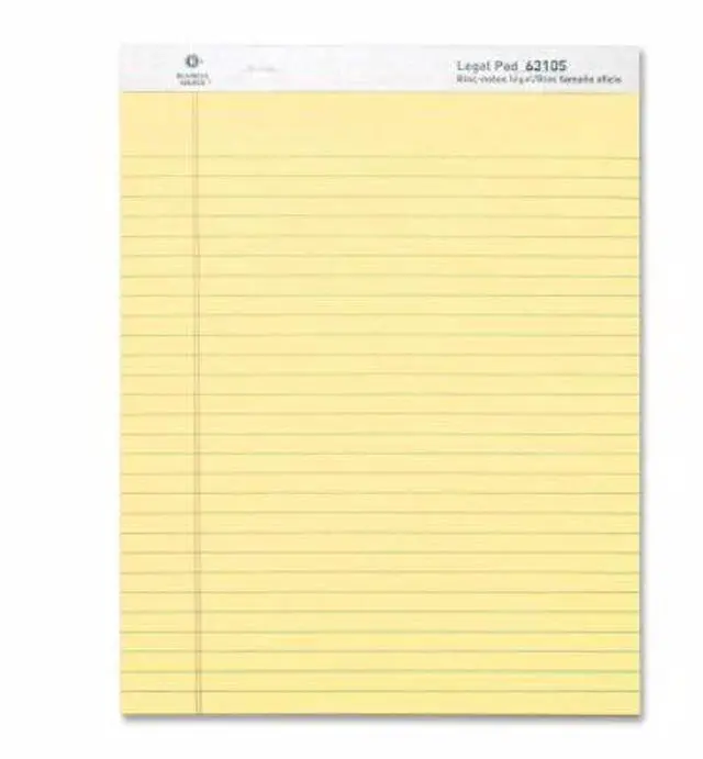 Alt view image 5 of 6 - Business Source Legal Pads Legal Ruled 50 Sht 8-1/2"x11-3/4" 12Pack CA 63105