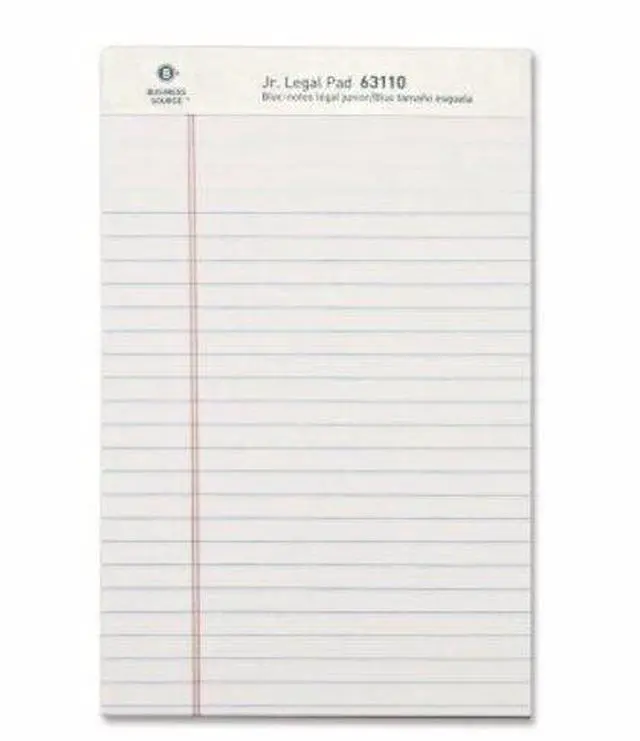 Alt view image 4 of 5 - Business Source Legal Pads Jr. Legal Ruled 50 Sht 5"x8" 12Pack WE 63110