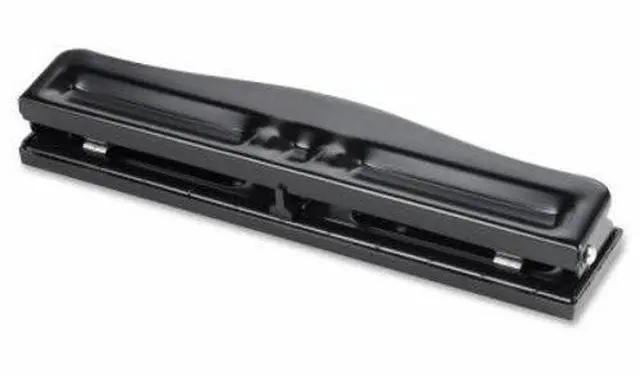 Alt view image 3 of 4 - Business Source 3-Hole Punch Adjustable 1/4" Hole Size 8-10 Sht Cap. Black 65645