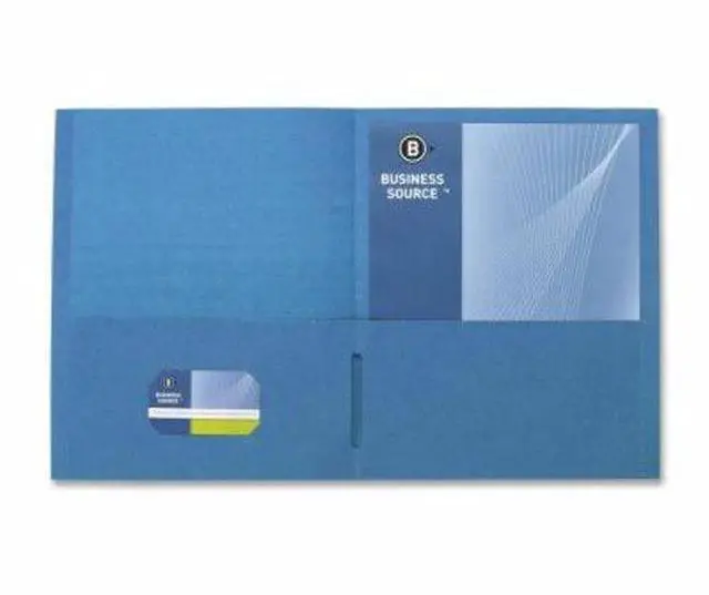 Alt view image 5 of 7 - Business Source 2-Pocket Folders 125 Sht Cap Letter 12"x9" 25/BX L.BLUE 78491